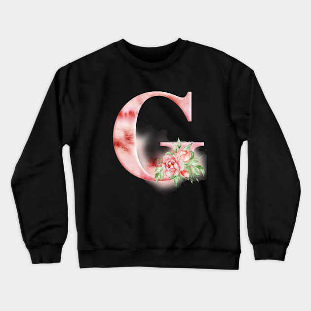 Floral Watercolor Monogram - G Crewneck Sweatshirt by MysticMagpie